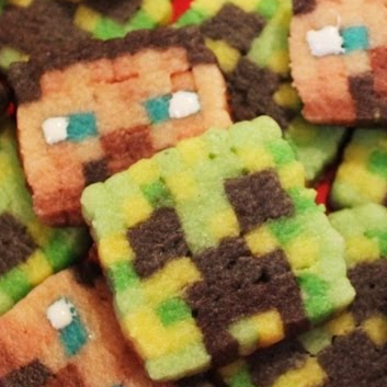 Minecraft Creeper and Steve Cookies