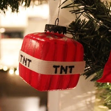 Minecraft TnT Christmas Ornament