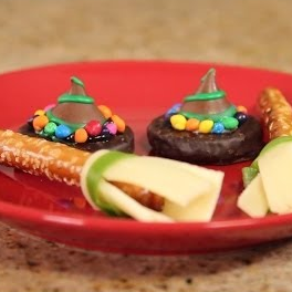 CHOCOLATE WITCH HATS and BROOM SNACKS – Quake N Bake