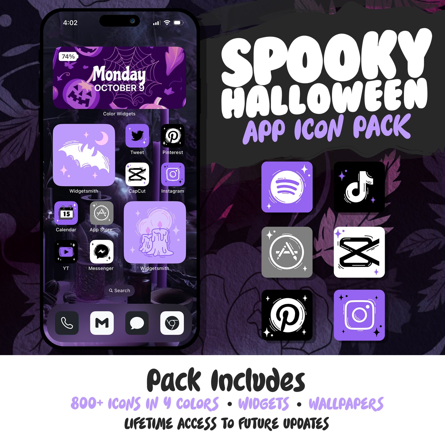 
                  
                    Spooky Themed iPhone Icon Set - Includes 800+ Icons with Bonus Wallpapers and Widgets in Halloween Colors, Perfect for a Personalized Spooky iOS Aesthetic
                  
                