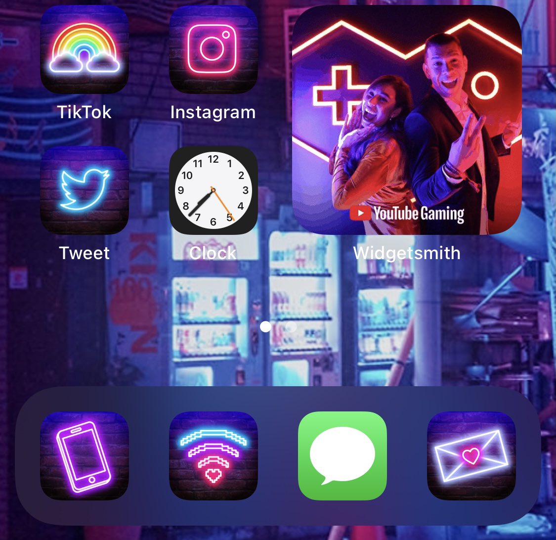 iOS 14 Neon Icon & Widget Pack by iHasCupquake