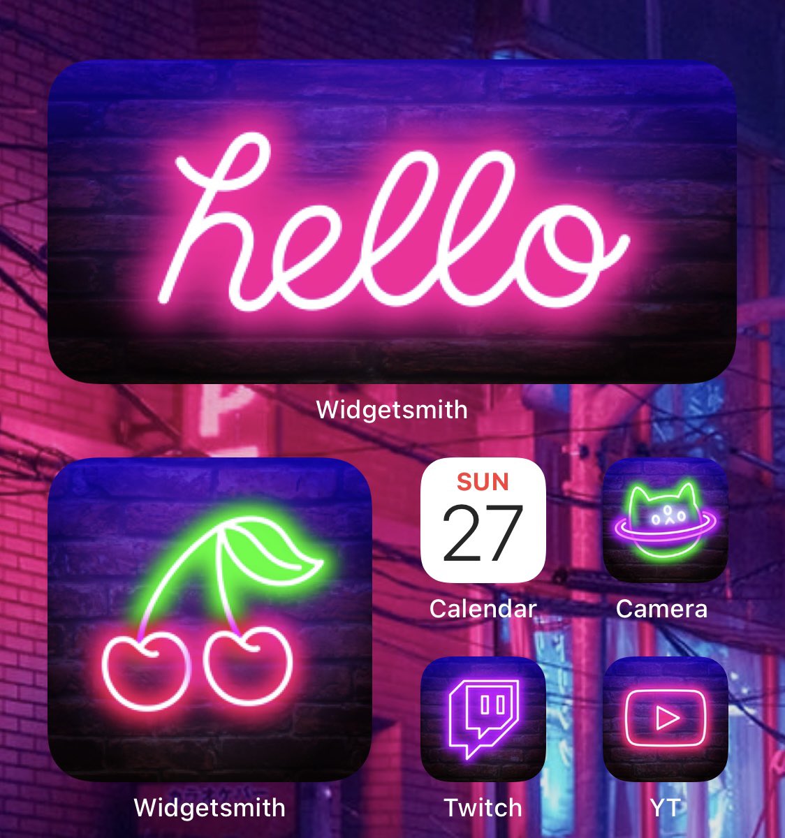 iOS 14 Neon Icon & Widget Pack by iHasCupquake