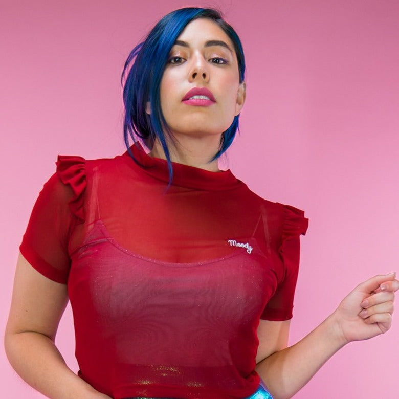 Don't Mesh with Me Crop Top by Moody Me