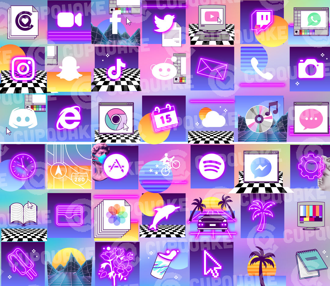 Vaporwave aesthetic iOS Icons