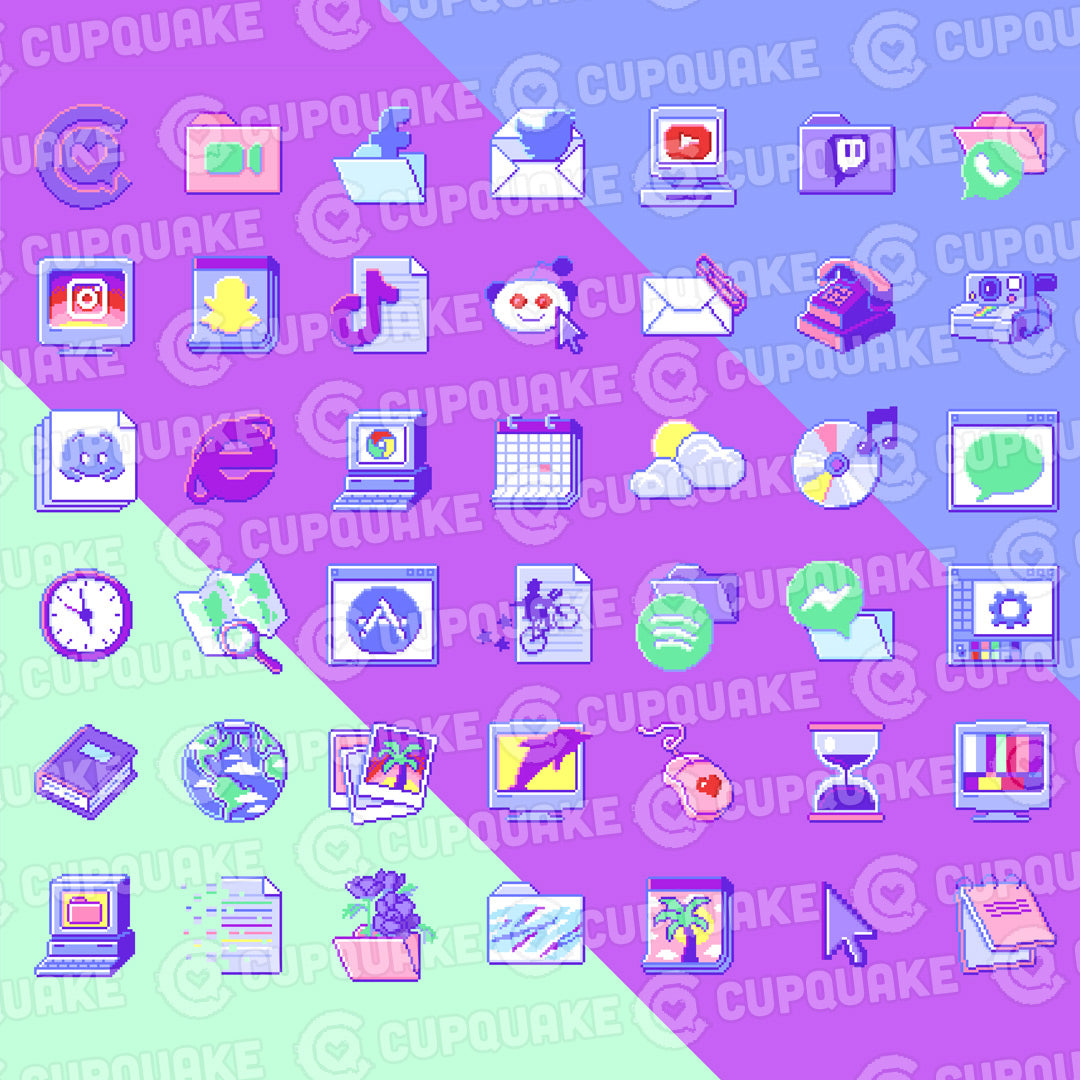 Vaporwave aesthetic iOS Icons