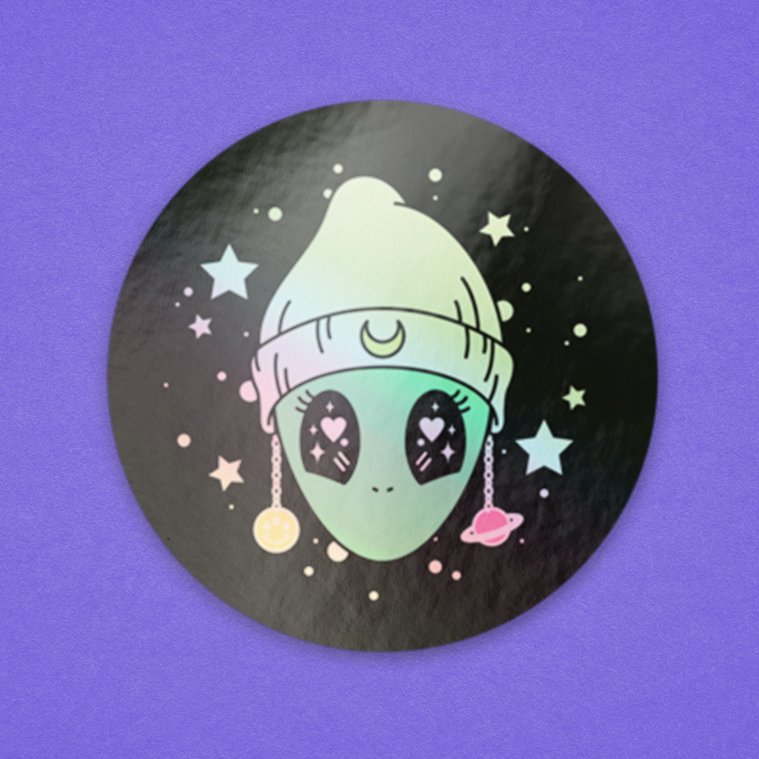 Holographic Alien Sticker (Cupquake x LaurenZSide) – iHasCupquake