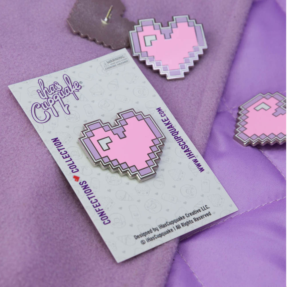 Pastel Pixel Heart Pin