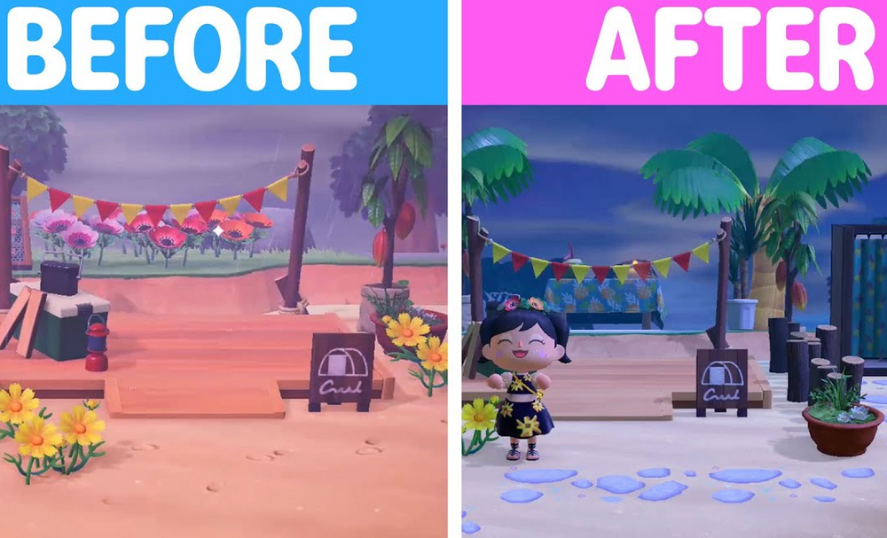 Beach Campsite MAKEOVER in Animal Crossing New Horizons