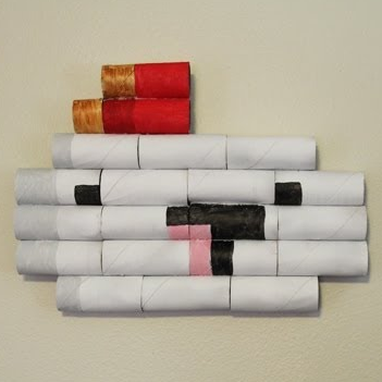 8-bit Wall Art Toilet Paper Roll Fez