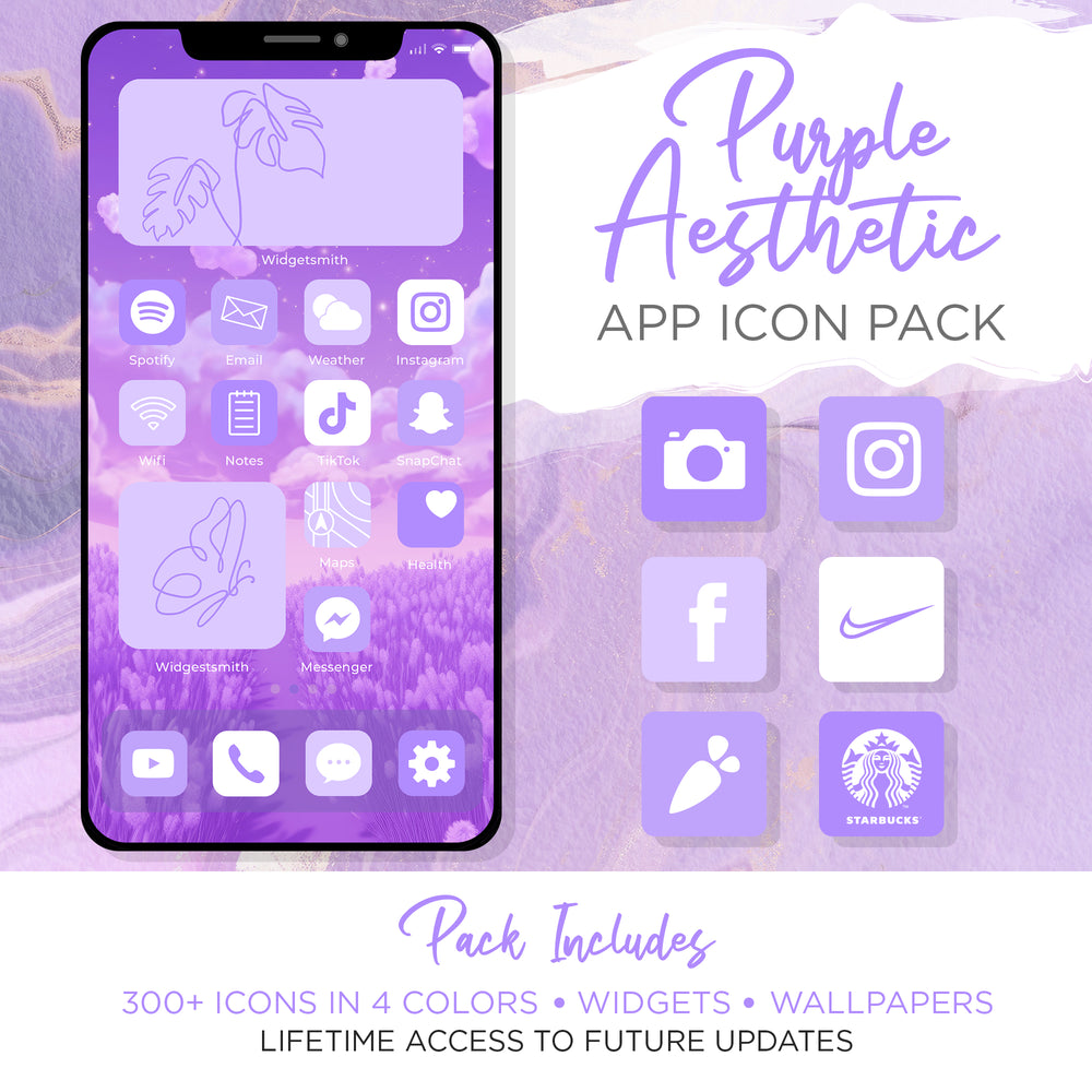 Purple Aesthetic iPhone Icon Set