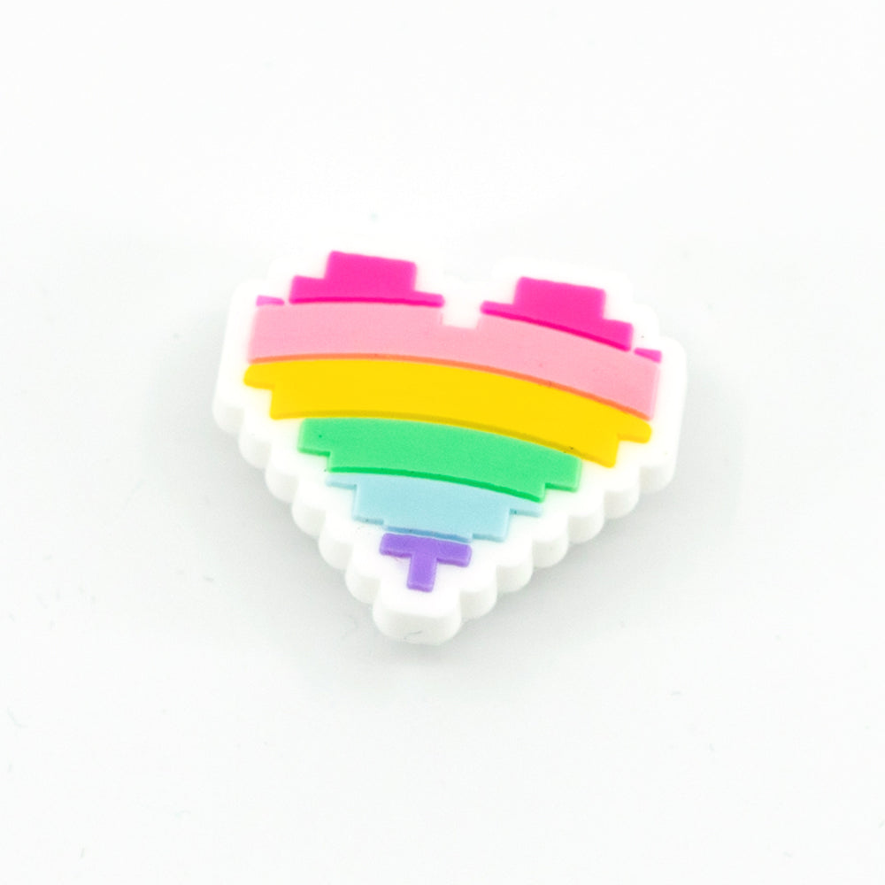 Pixel Heart Shoe Charm