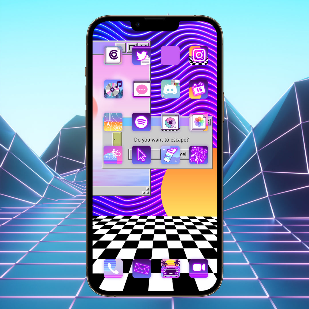 Vaporwave iOS Icon & Widget Pack (Digital Download) – iHasCupquake