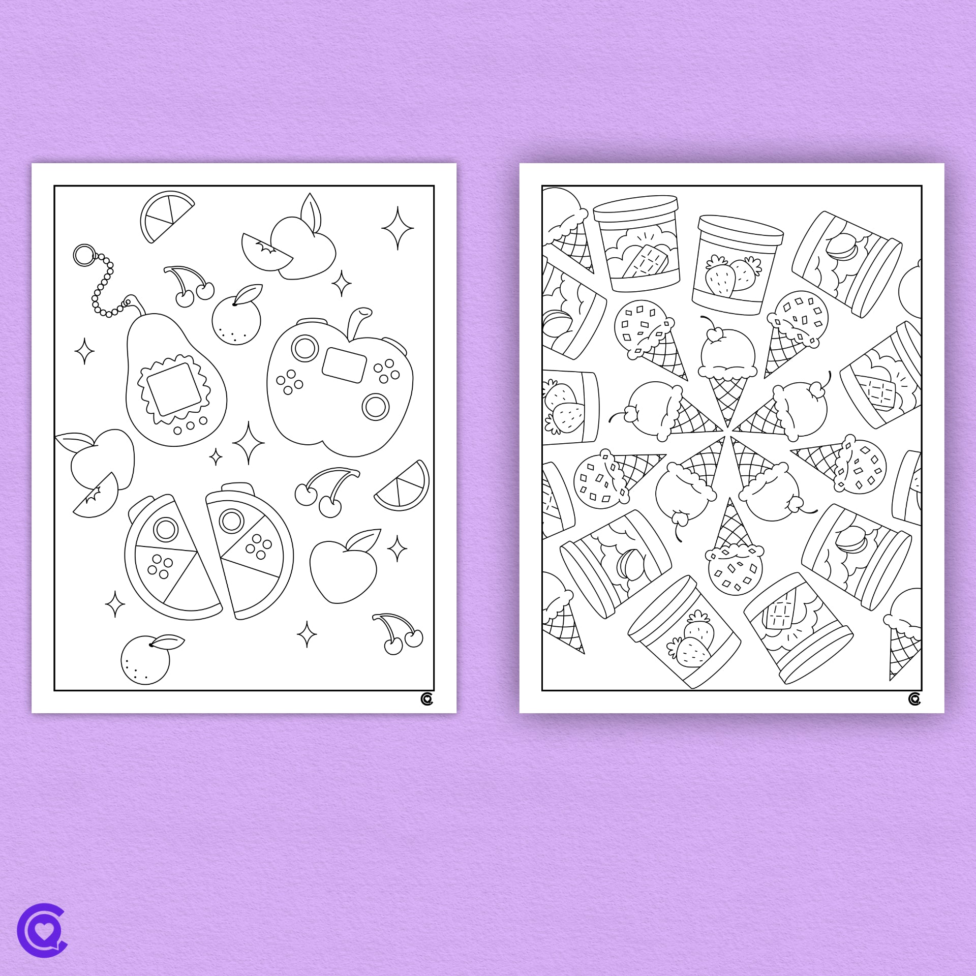 Foodie Frenzy - Food Themed Coloring Pages (Digital Download ...