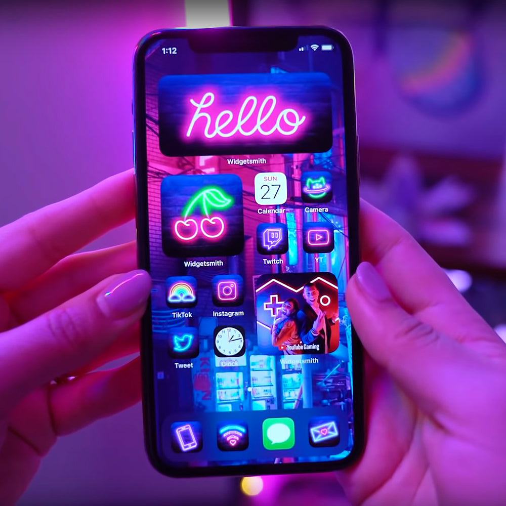 Ios 7 Neon Neon Vibes iOS Icon & Widget Pack (Digital Download) – iHasCupquake