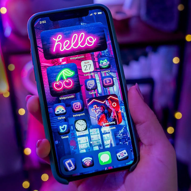Ios 7 Neon Neon Vibes iOS Icon & Widget Pack (Digital Download) – iHasCupquake