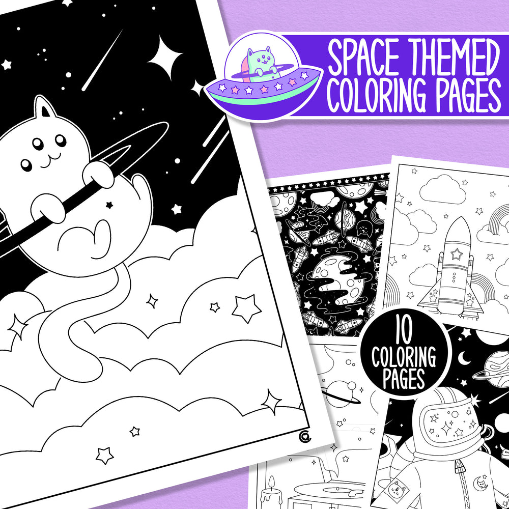 Coloring the Cosmos Coloring Pages (Digital Download)